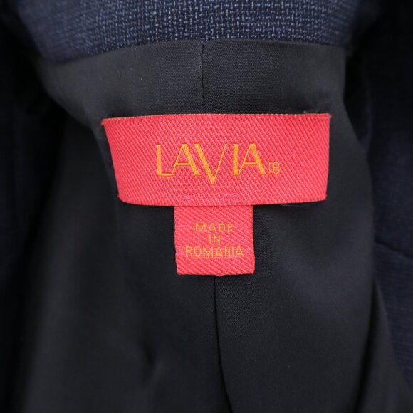 LaVia 18 Marled Navy Fine Tweed Wool Suit Blazer and Wide Leg Pants‎ Size 10 - Picture 9 of 15
